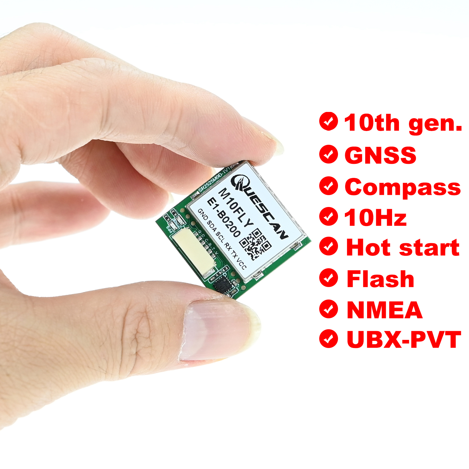 Quescan 25mm*25mm M10FLY 10Hz  – обзор и цена Drone Gps Module