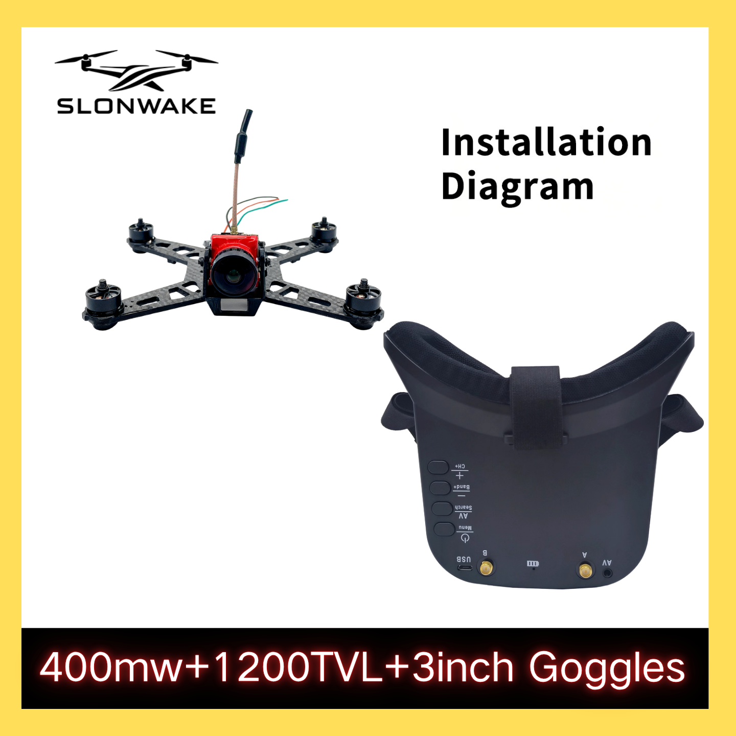SLONWAKE 5.8G 48CH FPV 400mw V – обзор и цена Drone Receiver
